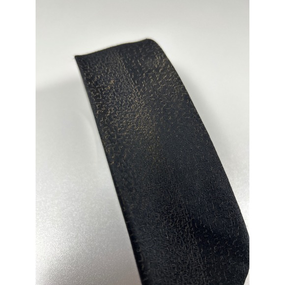 Vintage Regal Mens Tie Black Gold Textured Blue Embroidered Dacron Nylon Skinny - Picture 2 of 6